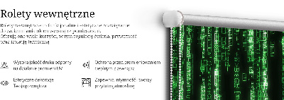 Modern roller blind con estampado de cifrados verdes
