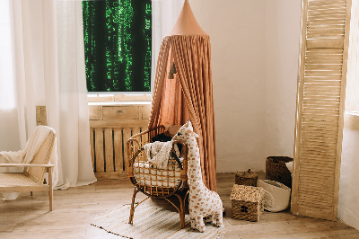 Modern roller blind con estampado de cifrados verdes