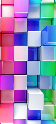 Modern roller blind con diseño de cubos 3D coloridos