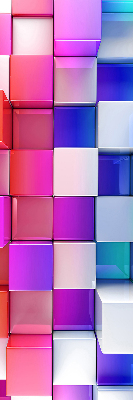 Modern roller blind con diseño de cubos 3D coloridos