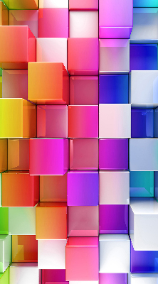 Modern roller blind con diseño de cubos 3D coloridos