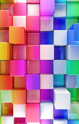Modern roller blind con diseño de cubos 3D coloridos