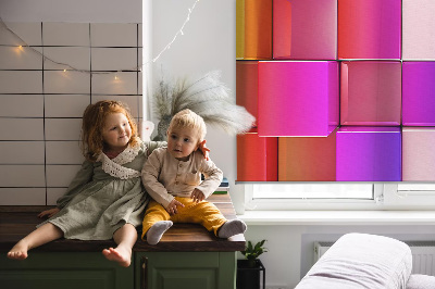 Modern roller blind con diseño de cubos 3D coloridos