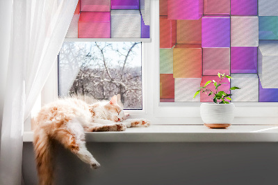 Modern roller blind con diseño de cubos 3D coloridos