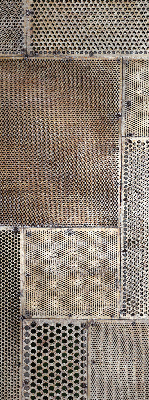 Modern roller blind con pared metálica