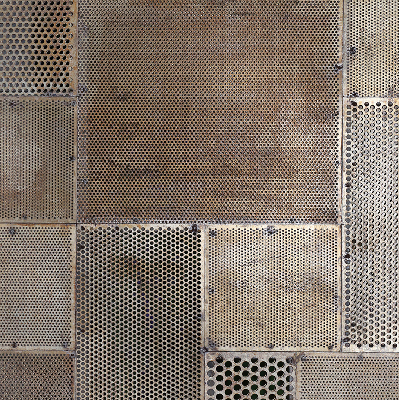 Modern roller blind con pared metálica