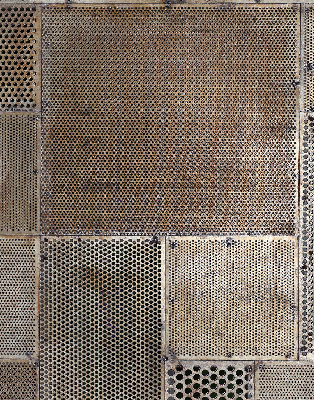 Modern roller blind con pared metálica