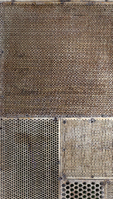 Modern roller blind con pared metálica
