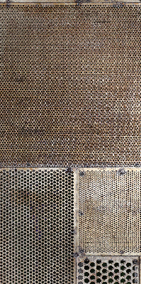Modern roller blind con pared metálica