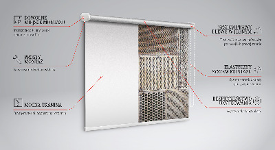 Modern roller blind con pared metálica