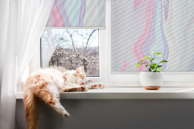 Modern roller blind con estampado de manchas de pintura de colores