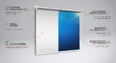 Modern roller blind con animación en color azul
