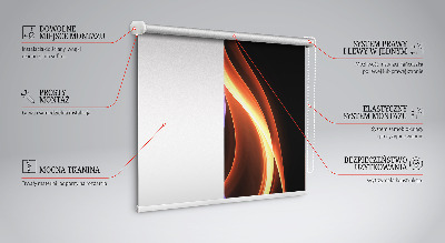 Modern roller blind con diseño animado en tonos naranja y azul