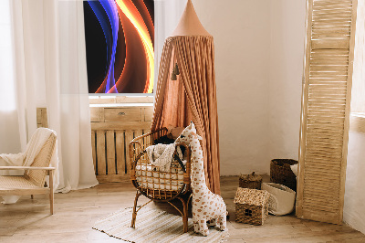Modern roller blind con diseño animado en tonos naranja y azul