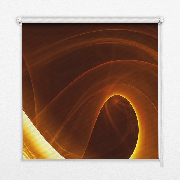 Estor enrollable para ventana con diseño de abstracción en tonos naranja