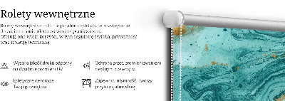 Modern roller blind con estampado de granito turquesa