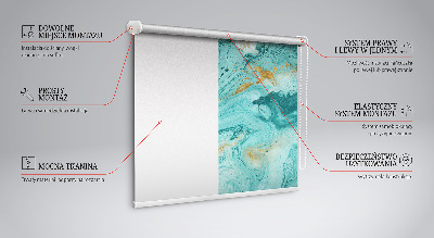 Modern roller blind con estampado de granito turquesa