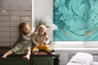 Modern roller blind con estampado de granito turquesa