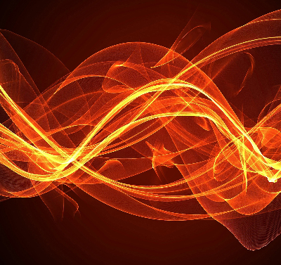 Modern roller blind con motivo de abstracción en tonos naranja