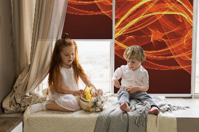 Modern roller blind con motivo de abstracción en tonos naranja