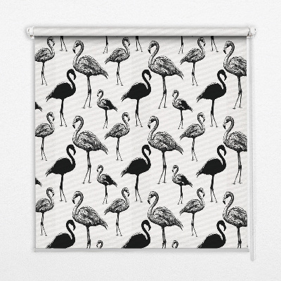 Estor enrollable para ventana con estampado de flamencos negros