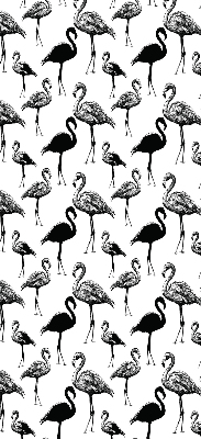 Estor enrollable para ventana con estampado de flamencos negros