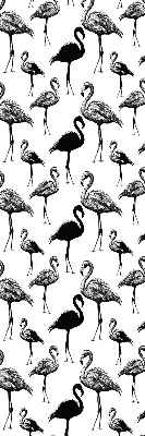 Estor enrollable para ventana con estampado de flamencos negros