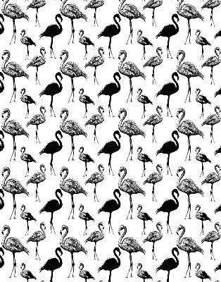 Estor enrollable para ventana con estampado de flamencos negros