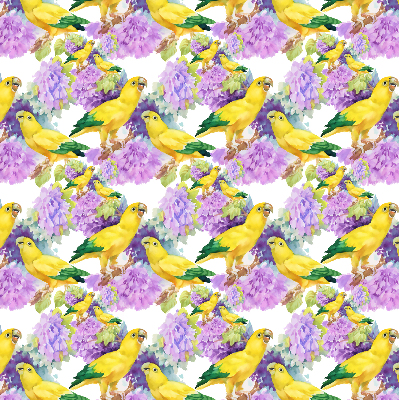 Estor enrollable para ventana con estampado de loros amarillos