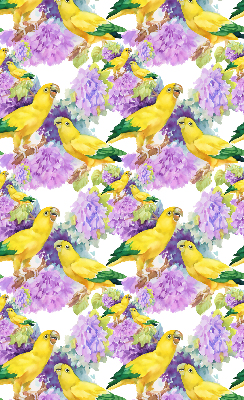 Estor enrollable para ventana con estampado de loros amarillos