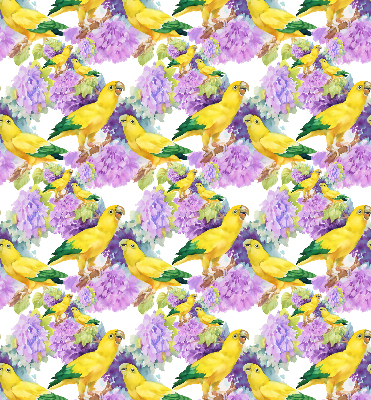 Estor enrollable para ventana con estampado de loros amarillos