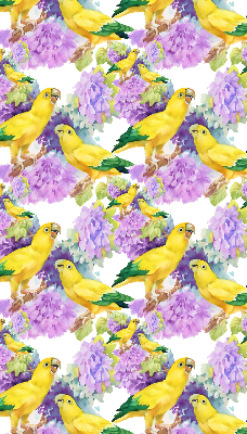Estor enrollable para ventana con estampado de loros amarillos