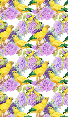 Estor enrollable para ventana con estampado de loros amarillos