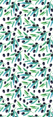 Estor enrollable con estampado de hojas y ciruelas
