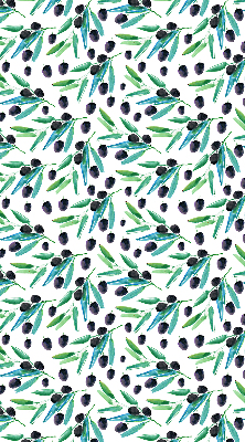 Estor enrollable con estampado de hojas y ciruelas