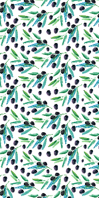 Estor enrollable con estampado de hojas y ciruelas