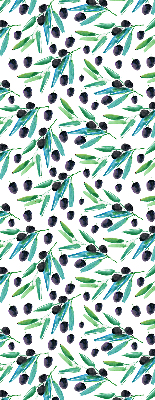 Estor enrollable con estampado de hojas y ciruelas