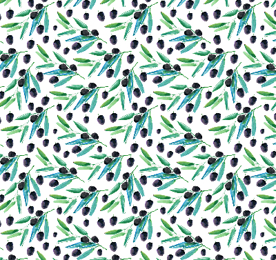 Estor enrollable con estampado de hojas y ciruelas
