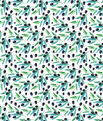 Estor enrollable con estampado de hojas y ciruelas