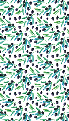 Estor enrollable con estampado de hojas y ciruelas
