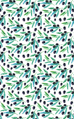 Estor enrollable con estampado de hojas y ciruelas