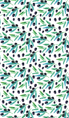 Estor enrollable con estampado de hojas y ciruelas