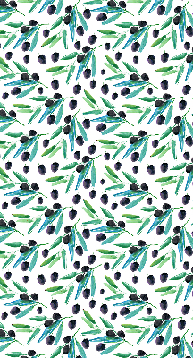 Estor enrollable con estampado de hojas y ciruelas