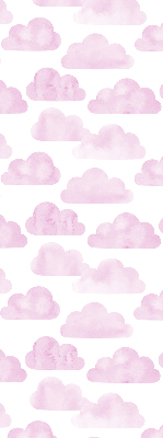 Estor enrollable para ventana con estampado de nubes rosas