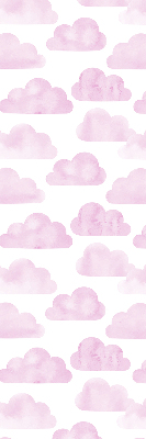 Estor enrollable para ventana con estampado de nubes rosas