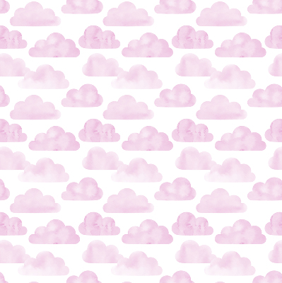 Estor enrollable para ventana con estampado de nubes rosas
