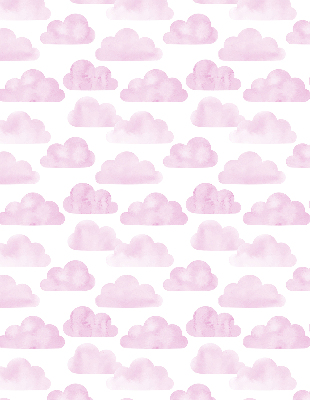 Estor enrollable para ventana con estampado de nubes rosas