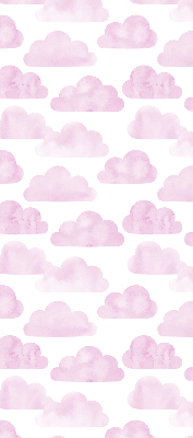 Estor enrollable para ventana con estampado de nubes rosas