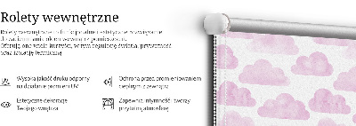 Estor enrollable para ventana con estampado de nubes rosas