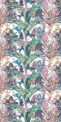 Modern roller blind con diseño de mariposas sobre flores